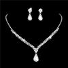 New Jewelry Metal Diamond Necklace Earrings Two-piece Wedding Bridal Jewelry Set Combination