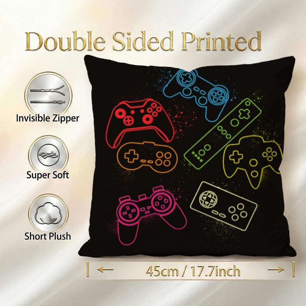 Pattern Colorful Graffiti Game Gamepad Cushion Cover Decorative Cushions Covers Cover Sofa 50X50 Pillow 4 Piece 45X45 40X40