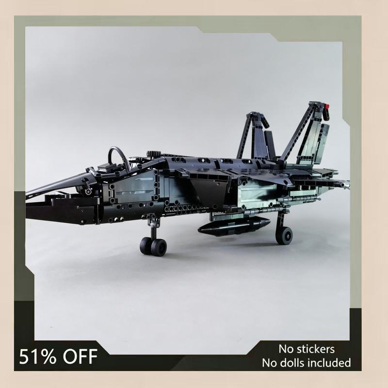 1263PCS Night-Fighter Jet Aircraft Model MOC Airplane Custom Puzzle DIY Creative Assembly Building Blocks Toy Collection Gift