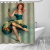 Grande Vendita Nuova Ragazza Pin-up Moderna Tenda da Doccia con Ganci Bagno Impermeabile Tessuto in Poliestere