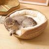 Handmade Vine Woven Cat Nest Cat Basket Bed All Season Indoor Detachable Washable Pet Cats Sleep Bed Nest Cat Scratching Board