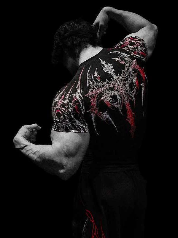 Venom Axe Print Elastisch Dames Fiets T-shirt - Trendy Korte Mouw Fitnesskleding