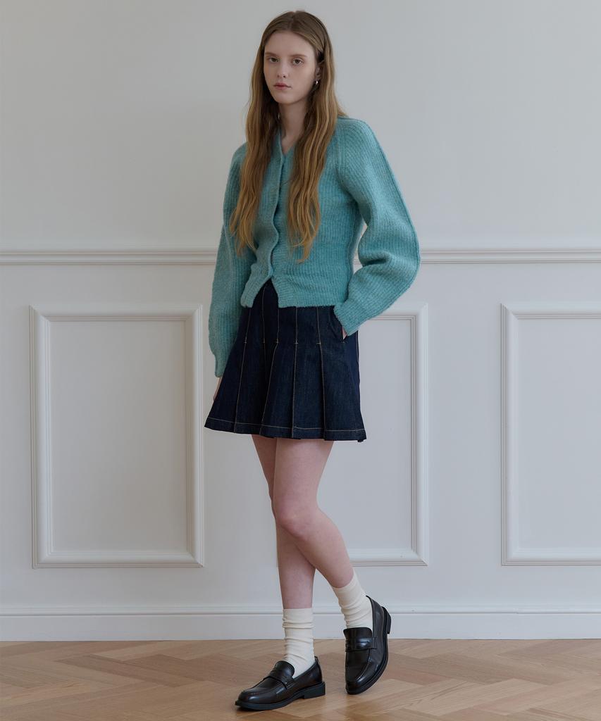 Plack Woman Low-Rise Pleated Skirt Navy