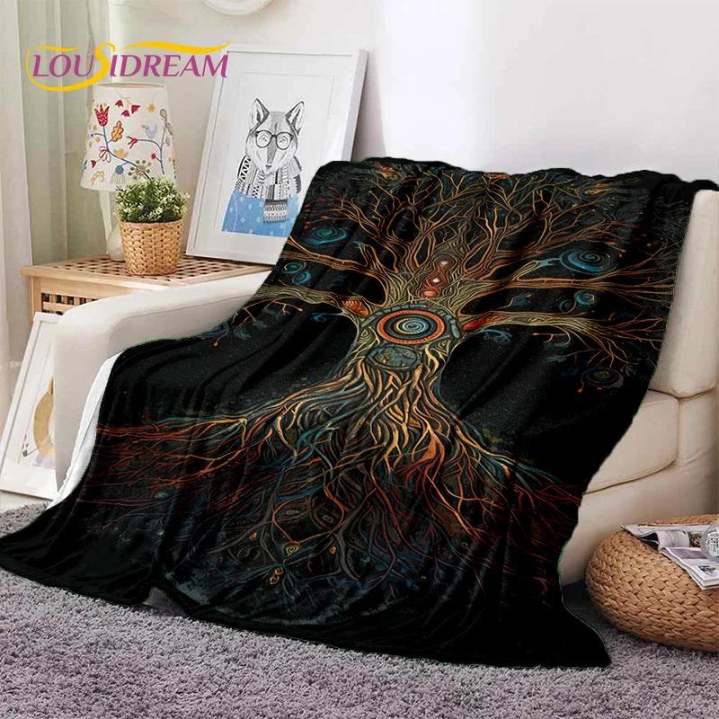Tree of Life Nature Viking Yggdrasil Norse Soft Flannel Blankets,Throw Blanket Comfortable Blanket for Picnic Beds Home Bedroom