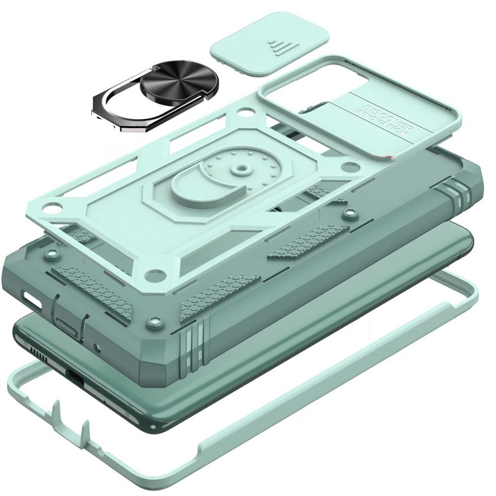 Armored Case for Samsung Galaxy S20 FE, CamShield Slide, Green