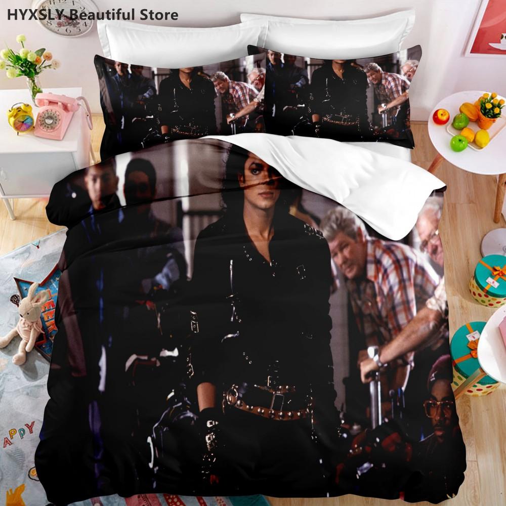 Michael Jackson Star 3D Duvet Cover Bedding Set Comforter Linen Pillowcases Home Decor Gift Single Double Twin King Queen