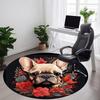 1pc French Bulldog Chair Carpet for Office, Round Non Slip Durable Large Size Office Carpet, Suitable for Office