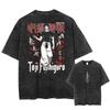 Men Women Vintage Oversize Washed Tee Unisex Harajuku Streetwear Anime Print T-Shirt Summer Short Sleeve Casual Cotton Tshirt