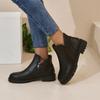 Mode Dames Enkel Chelsea Boots Flats Schoenen 2024 Winter Mode Lopen Casual Goth Laarzen Knus Trend PU Leer Jurk Chaussures Femme