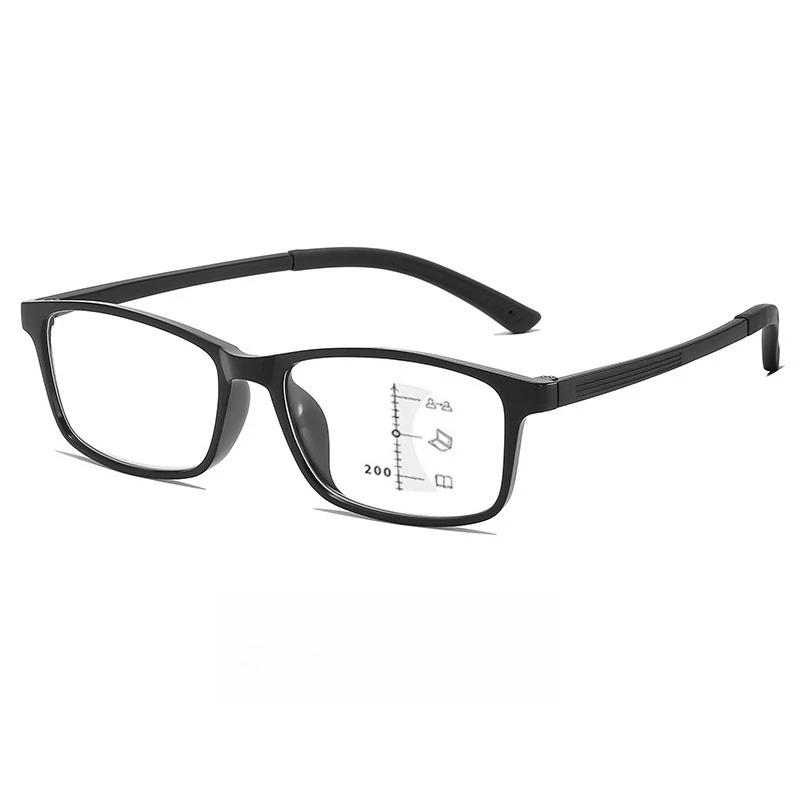 Män Kvinnor Populära Multifokala Läsningsglasögon Ny Trend Blått Ljusblockerande Presbyopi Unisex Vintage HD TR90 Hyperopi Glasögon