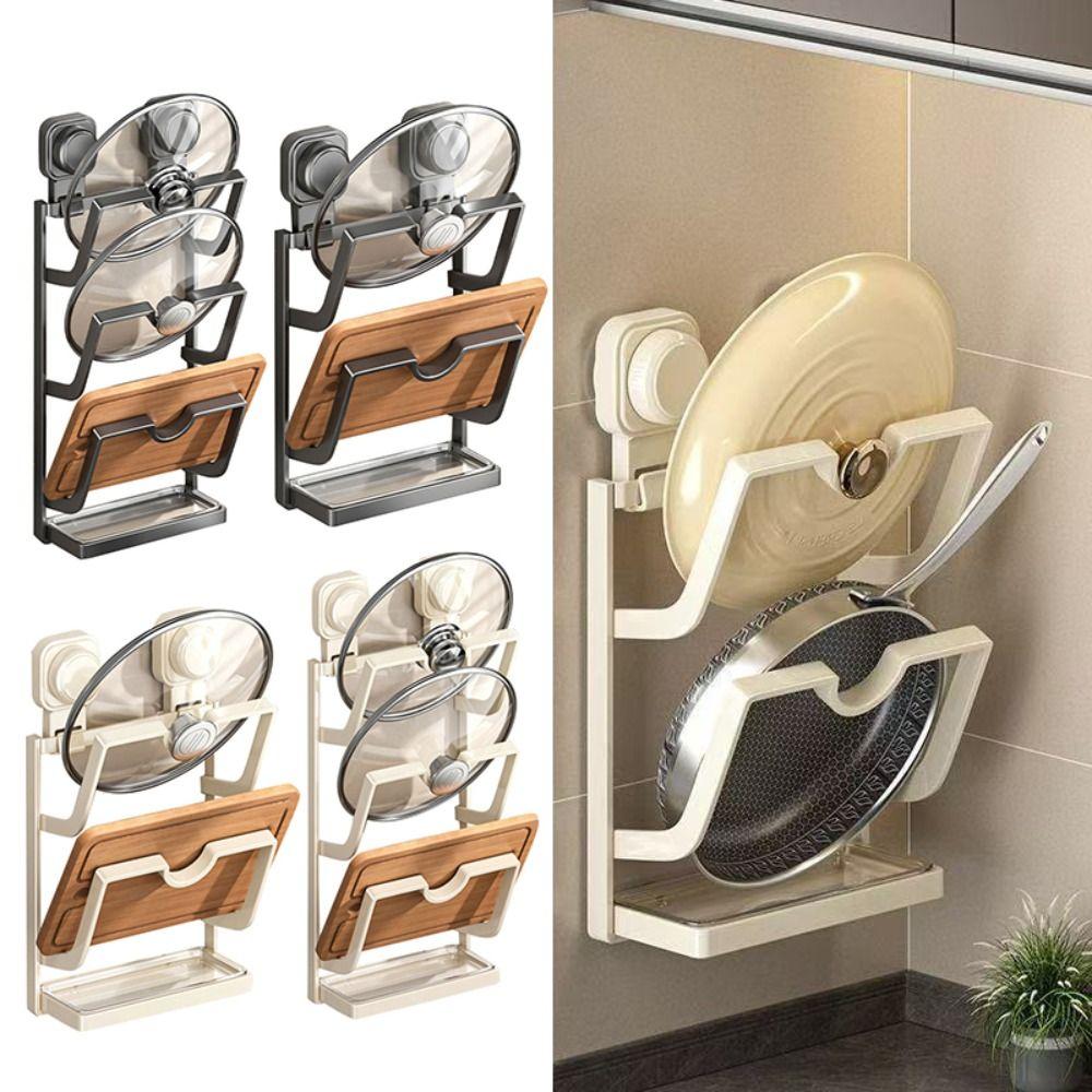 Multi-Layer Pot Lid Storage Rack Wall Hanging Pot Cover Rack  for Kitchen