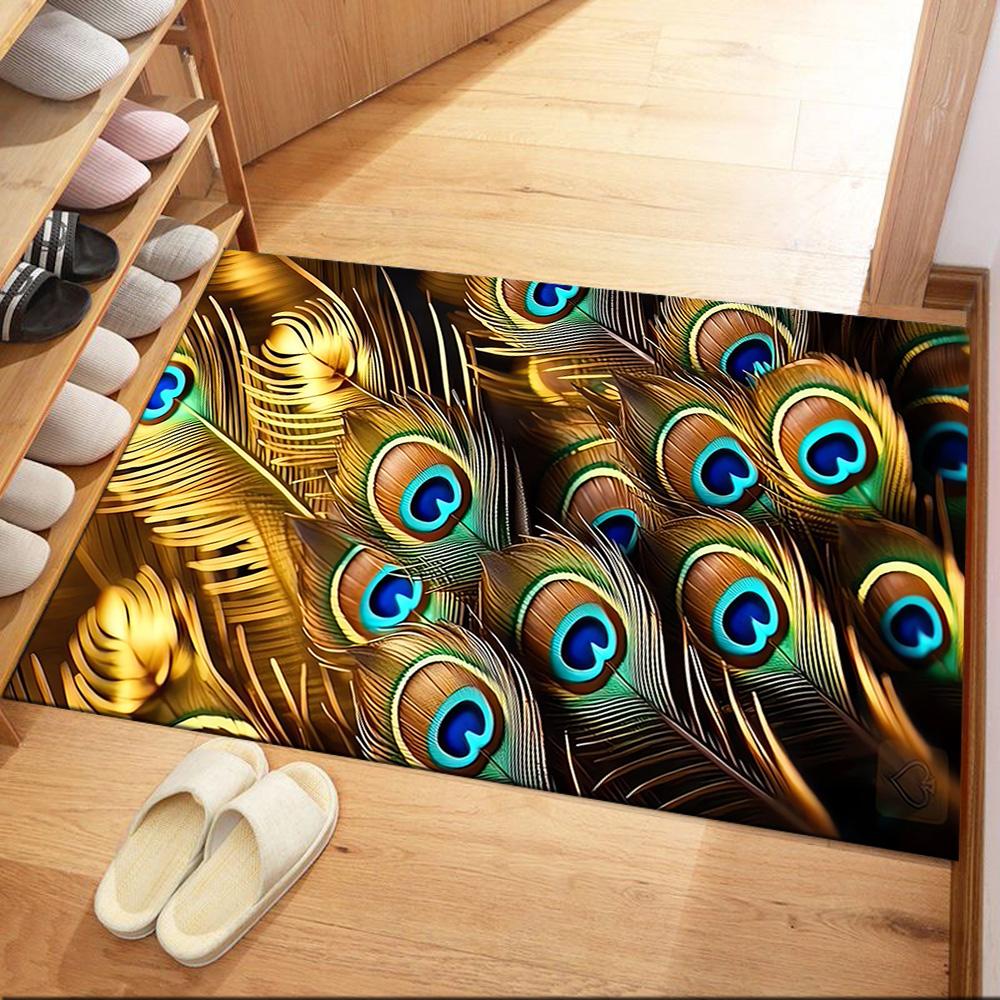 Elegante Pauwen Fantasie Kunst Vloermatten voor Woonkamer, Slaapkamer en Kamerdecoratie Zijn Geschikt voor Cadeaus.