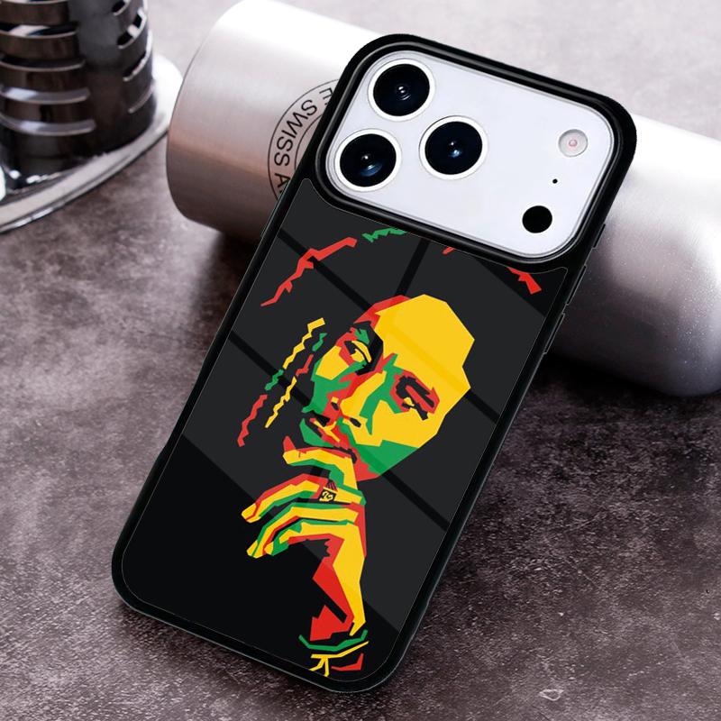 Rasta Lejon Reggae Bob Marleys Telefonfodral för iPhone 17 16 15 Pro Max Air 14 13 12 11 Plus Stötsäkert Capa Fodral