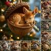 Forest Animal Acorn Ornaments Cozy Pine Cone Animal Christmas Ornaments 2D Acrylic Woodland Creature Hanging Ornament for Nature Lovers