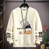 Vår Herr Sweatshirt Japan Tecknad Katter Tryckt Långärmad T-shirt Mode Herrkläder Khaki O-hals Harajuku Topp