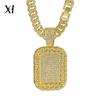 European and American Hip-hop Necklace Alloy Full Diamond Military Medal Pendant Cuban Necklace Personality Exaggerated Trendy Men's Jewelry