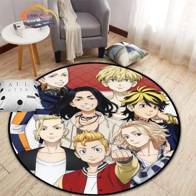 Anime Tokyo Revengers Round Carpet Cartoon Area Rug for Livingroom Kitchen Dining Room Children   Rugs Yoga Mat