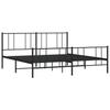 Metal Bed Frame with Headboard and Footboard Black 200x200 Cm