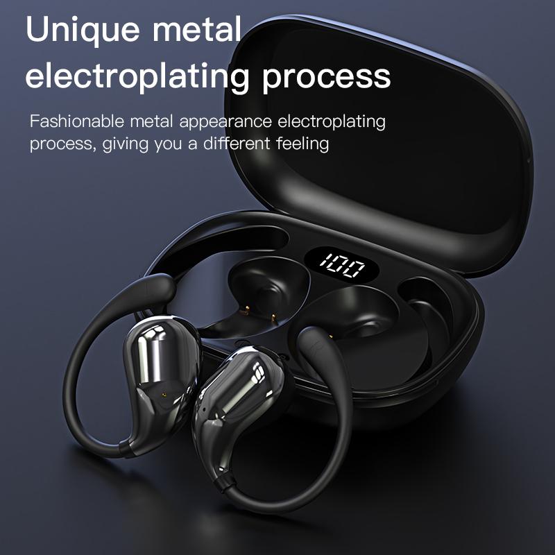 OWS Bluetooth 5.4 Kulak Kancalı Kulaklıklar TWS Kablosuz Kulaklıklar HiFi Stereo Su Geçirmez Kulaklık LED Dijital Ekranlı Dokunmatik Kulaklıklar Huawei Samsung için