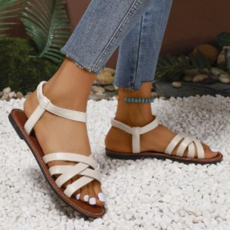 Nowe Buty na Lato 2025 Płaskie Buty Sandały Buty Rzymskie Buty Plażowe Buty Damskie