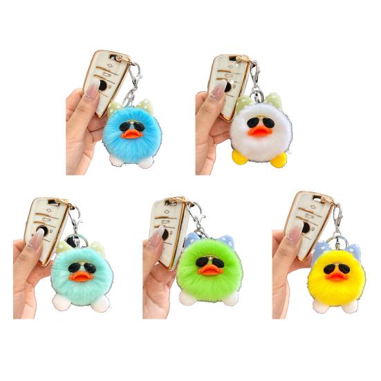 Kids Duck Keychain Imitation Rabbit Plush Keychain Pendant Bags Phones Cars Versatile Decoration Fashionable