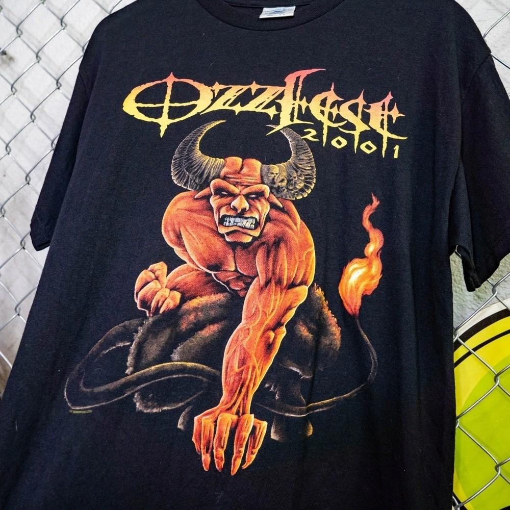 Ozzfest 2001 Concert T-shirt Ozzy Osbourne retro zwart T-shirt Mannen Vrouwen S5XL Unisex T-shirt