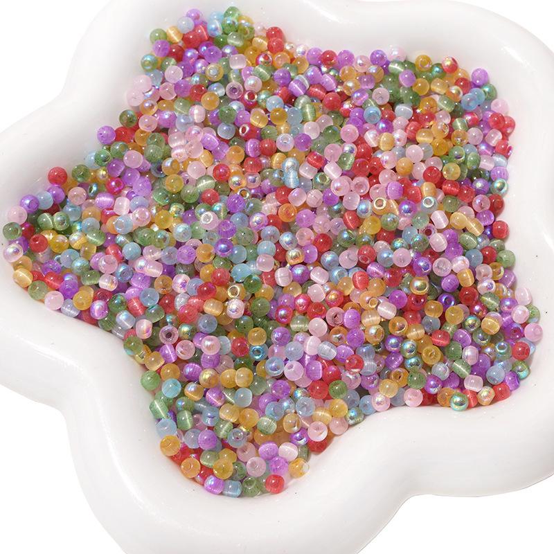 10g Aurora Cat Eye Glass Seed Beads: High-Quality DIY Beading Accessories for Handmade Bracelets