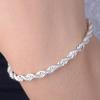 925 Silver Fashion Twisted Charm Bracelet For Women Men 4mm Rope Chain Silver Plated Jewelry Lady Wedding Gifts Bangle