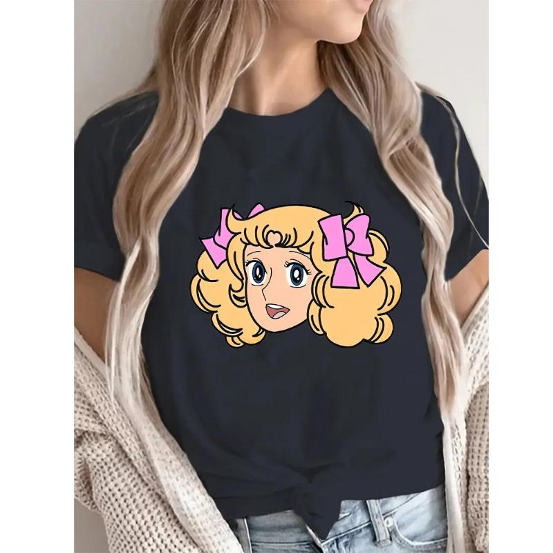 Candy Cartoon Print Streetwear T-shirt Harajuku Clothes Fashion Girls T Shirt Short Sleeve Summer