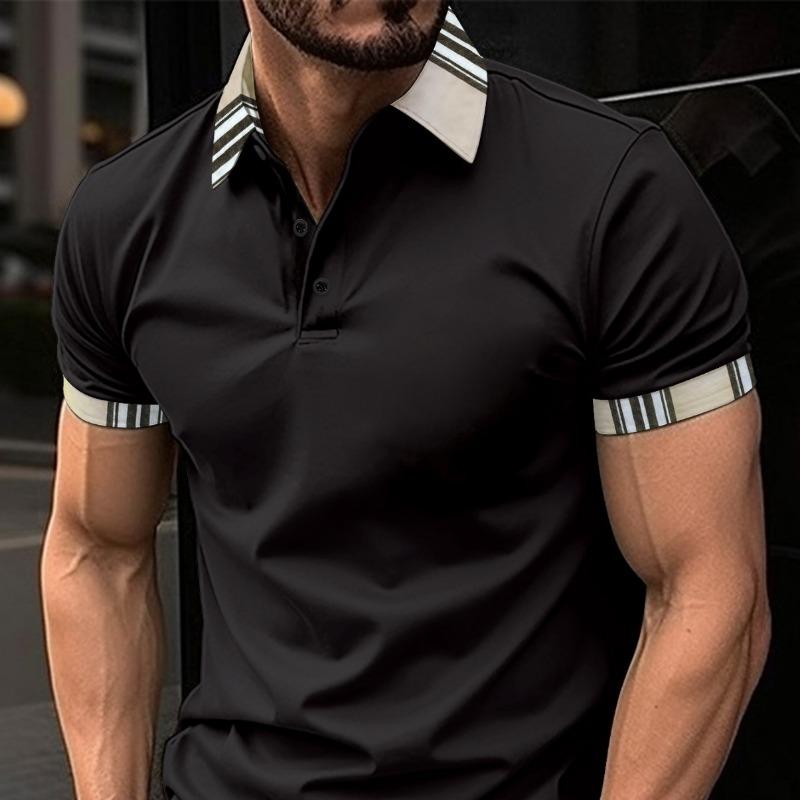 Summer Lapel POLO Shirt with Button Pocket Men's Sports Polo Shirt