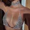 Trendy Rhinestone Full Diamond Chest Chain: Sexy Backless Bra Strappy Top for Women