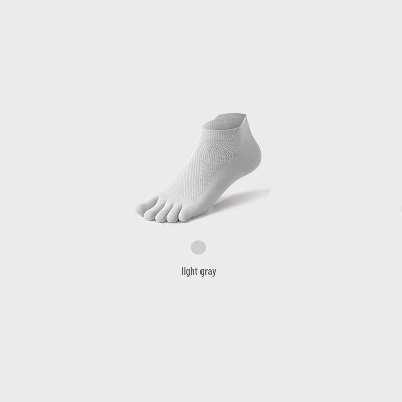 Men's Summer Five-Toe Cotton Socks: Breathable, Antibacterial, Sweat-Absorbent, Anti-Odor, Boneless, Short Sports Socks.