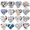 Nuevas Cuentas Charm de Plata 925 Familia Hermana Amor Corazón Ajuste Pulseras Originales Colgante DIY Joyería para Mujer Regalo