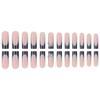 Long Wearable French Style Nail Tips with Butterfly Rhinestones, Detachable, 24-Piece Set.