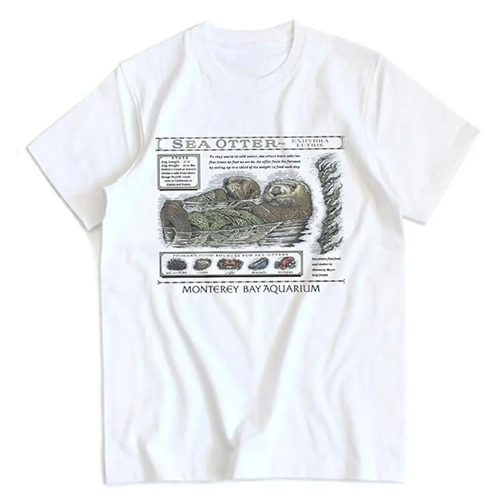2026 Monterey Bay Aquarium Sea Otter T-Shirt Cotton Loose Otter Merch TShirt Unisex Casual Crew Neck Short Sleeve Graphic Tee Tops