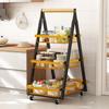 Punch-Free Multilayer Kitchen & Living Room Storage Trolley