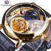Forsining Men Fashion, Leisure, Hollowed-out Moon Carving and Hollowed-out Mechanical Watch