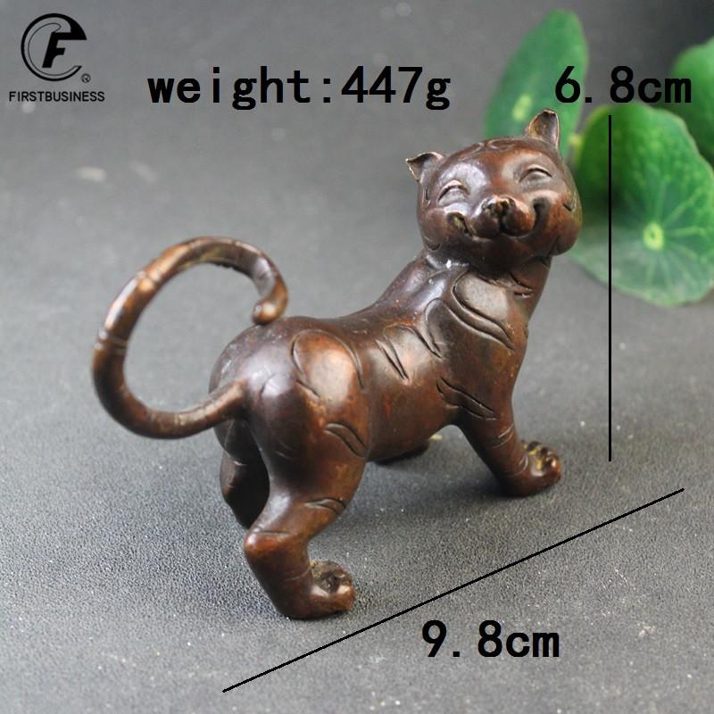 Antique Copper Cat King Statue Lucky Desk Ornaments Animal Figurines BIG Tea Pets Home Feng Shui Decoration Accessories