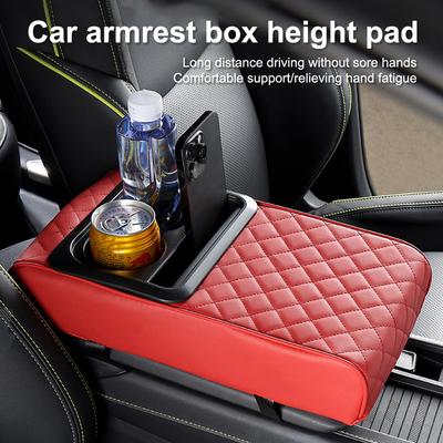 Car Center Console Storage Box With Cup Holder Car Armrest Cushion Arm Rest Case Cushion With Phone Stand For Truck Vehicles