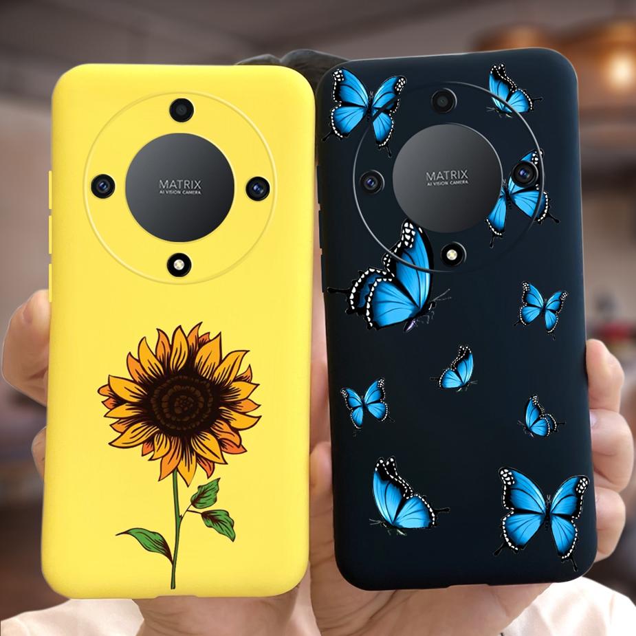 For Honor Magic6 Lite Case Honor X9b Pretty Girls Sunflower Cover Soft Silicone Phone Case For Honor Magic6 Lite HonorX9b Bumper