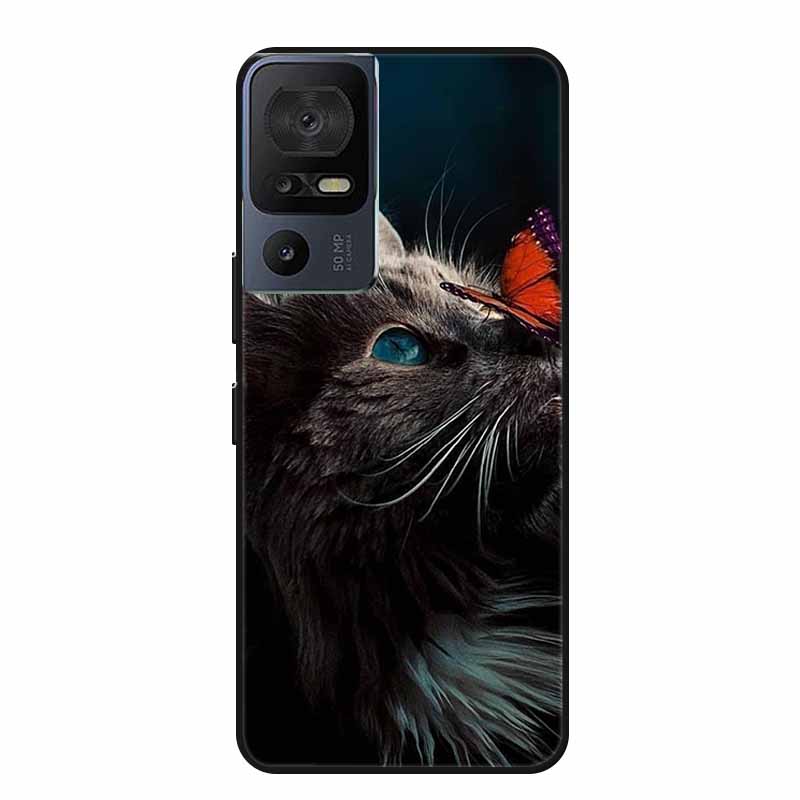 For TCL 40 SE Phone Case 40SE Coque Black Silicone Soft Back Cover Case For TCL 40 SE Case Funda For TCL40SE Capa 6.75" Shell