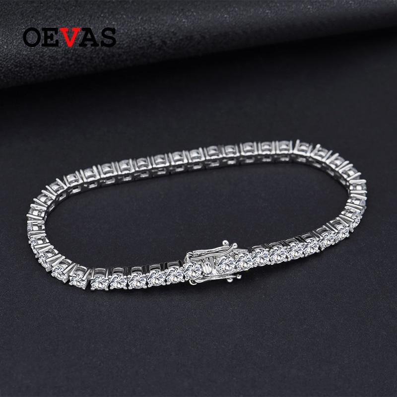 100% 925 sterlingové stříbro vytvořené moissanite drahokam náramek svatební náramek jemné šperky