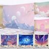 Colorful Sky Creative Abstract Fashion Background Decoration Tapestry Girl Healing Cherry Blossom Wall Hanging