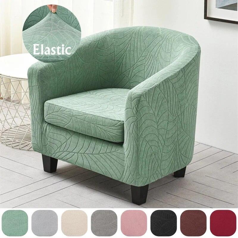 Jacquard Club Tub Sofa Cover Elastic Single Couch Slipcovers with Seat Cushion Covers Armchairs Covers for Living Room Home