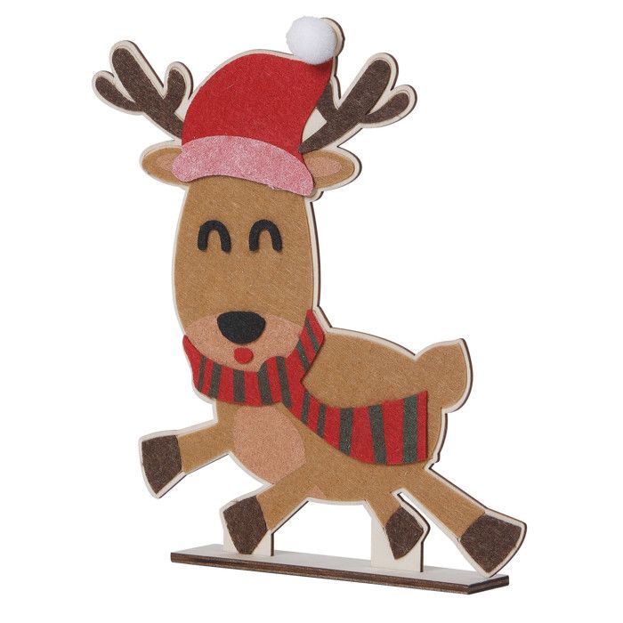 MégaCréa DIY - Kit de Noël Renne en bois à décorer 19 x 15,5 x 3 cm