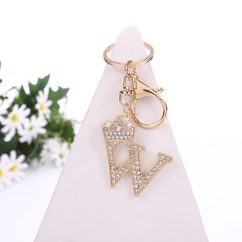 Letter Crown Initials Name Key Chains Rings Meaningful Keychains Pendants A-Z Letter Accessories Gift