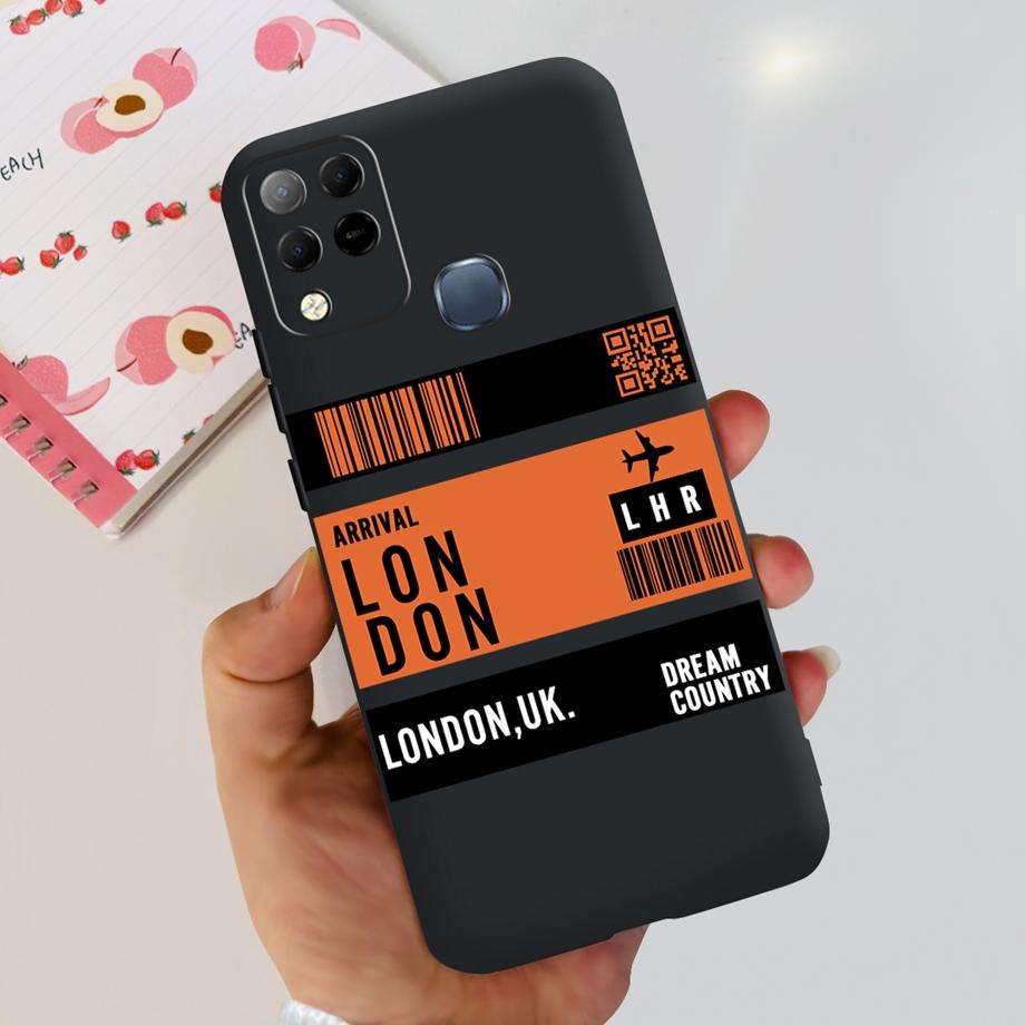 For Infinix Hot 11 G37 4G Case Cover Soft TPU Black Silicone Funda for Infinix Hot11 G37 Infinix X689F Fashion Pattern Bumper