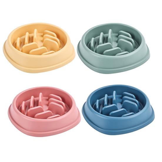 Pet Slow Feeder Bowl, Anti-slip Pet Food Bowl, Deep Slow Feeder Dish for Cats Dogs, Prevents Choking And Vomiting