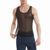 Men's Mesh Tank Top Sleeveless Glittery Transparent Vest Casual See Through Muscle Tee Shirt for Daily Wear Gym Fitness