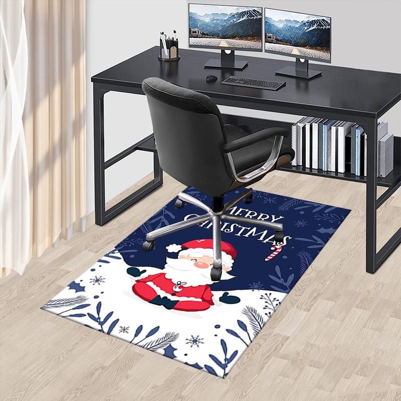 Christmas Santa Claus Chair Mat - Non-Slip Carpet for Office, Home Decor, Living Room, Bedroom, Game Room & Dormitory - Anime Cartoon Design Holiday G
